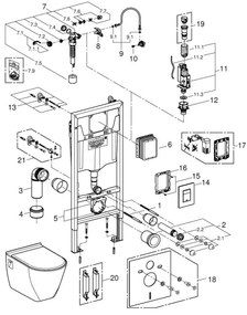 GROHE 39186000 - Sada predstennej inštalácie SOLIDO 1,13 m, biela