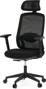 Kancelárska ergonomická stolička NOKA — sieť / látka, čierna