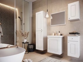 Kúpeľňový nábytok Visma C, biela + umývadlo + zrkadlo