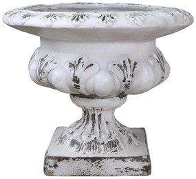 Krémový antik veľký kvetináč/ váza s patinou - Ø 56*48cm