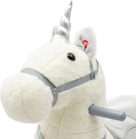 Baby Mix Hojdacia hračka s melódiou a kolieskami Unicorn biela, 64 x 35 x 60 cm