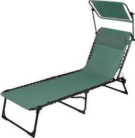 Sunnydays Plážové lehátko so strieškou, zelené Množstvo: 1 ks