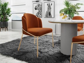 Čalúnené kreslo Oksomik, Dostupné poťahy: Magic Velvet 2216, Farby nožičiek: zlatý
