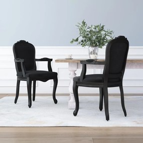 Jedálenské stoličky 2 ks čierne 62x59,5x100,5 cm zamat 344470