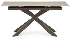Hnedý rozkladací jedálenský stôl s keramickou doskou 90x160 cm Atminda – Kave Home