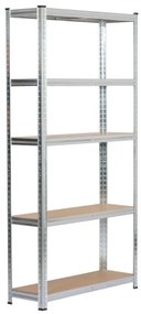 Kovový regál REGMET 90x30x180 cm stříbrný