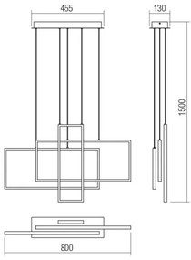 Redo 01-2315 - LED Stmievateľný luster na lanku PLANA LED/60W/230V čierna