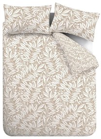 Svetlohnedé predĺžené obliečky na dvojlôžko 230x220 cm Sorrel Leaves – Catherine Lansfield