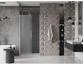 Mexen Velar, posuvné sprchové dvere do otvoru 120 cm, 8mm sklo námraza, brúsená oceľ, 871-120-000-31-97