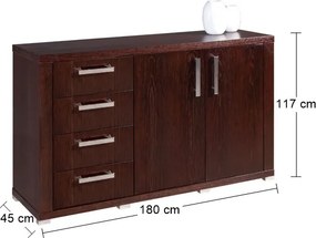 Komoda Remi 6SL 2DPE 180 - drevo D16