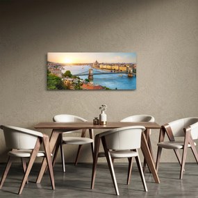 Obraz mesta Budapešť s riekou (120x50 cm)