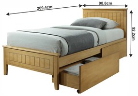 Jednolôžková posteľ 90 cm Minea (dub) (s roštom). Vlastná spoľahlivá doprava až k Vám domov. 1016028