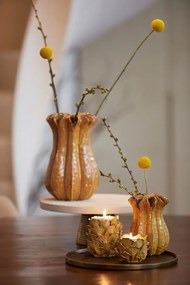 Dekoračná keramická vázička ISOKA, orange yellow