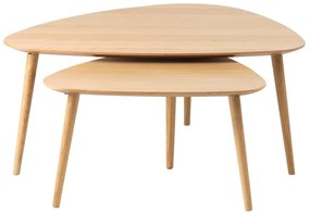 Konferenčné stolíky v súprave 2 ks v dekore duba v prírodnej farbe 70x100 cm Adda – Unique Furniture