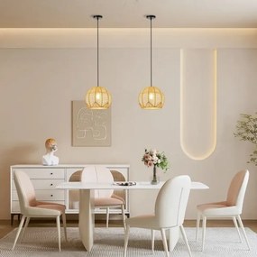 Immax 08258L - Luster na lanku PELO 1xE27/40W/230V pr. 30 cm ratan