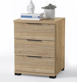 Nočný stolík s 3 zásuvkami Smilla, výška 61 cm, dub mauvella