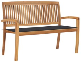 vidaXL Stohovateľná záhradná lavička s podložkou 128,5 cm tíkový masív