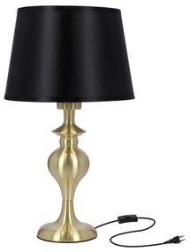 Candellux PRIMA GOLD Stolná lampa golden satin 1X60 E27 black lampshade 41-09227