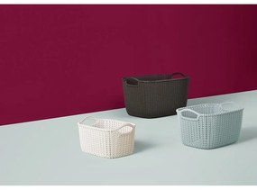 Biely úložný košík Curver Knit, 3 l