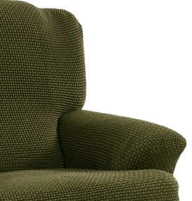 Super strečové poťahy NIAGARA zelená sedačka s otomanom vľavo (š. 200 - 300 cm)