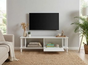 AKCIA TV stolík PARIS 150 cm, biela II. akosť