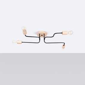 Stropné svietidlo Timbo 4, drevené telo svietidla, b