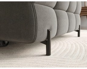 Taupe zamatová rozkladacia/s úložným priestorom rohová pohovka (pravý roh/s leňoškou) Felro – ELTAP