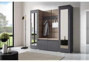 Predsieňová stena AMI 31 So zrkadlom Grafit Tmavo béžová