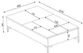 Konferenčný stolík Esinti Walnut