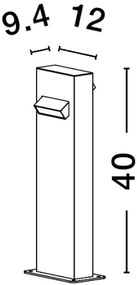 Vonkajšie LED lampa Zelda C 12 čierne