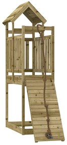 Hrací domček s lezeckou stenou impregnované drevo borovica