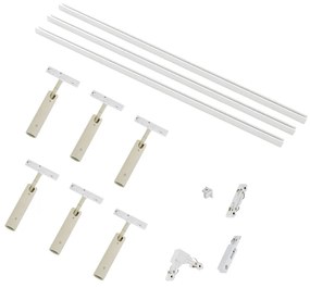 Moderný koľajnicový systém s 6 reflektormi béžovo-biely 1-fázový - Slimline Uzzy