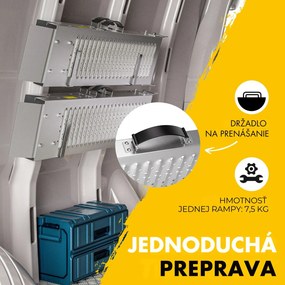 Nájazdové rampy na auto DRIVE, sklápateľné, sada 2ks, max 400 kg, 160cm, strieborná Jurhan