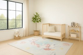 Detský koberec KIDS obdĺžnikový z polyesteru – jemné farby Rozmer: 140x200 cm