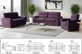 Sedacia zostava ROSSO II 3+1+1, petrolejová (enjoy new lux - 59 petrol)