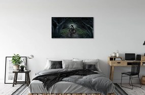 Obraz canvas strom formu temného lesa 125x50 cm