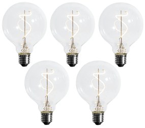 Sada 5 E27 stmievateľných LED špirálových žiaroviek G95 4W 270LM 2700K