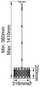 Feiss FE-LUCIA-P-C - Luster na tyči LUCIA 1xE27/60W/230V