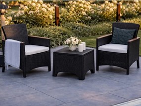 Komplet záhradného nábytku čiernej farby