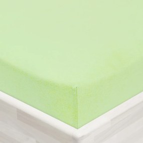 Jersey napínacie prestieradlo JR-018 Pastelovo zelené 100 x 200 - výška 20 cm