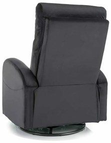 Polohovacie kreslo Olimp Velvet, čierna