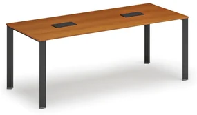 Stôl PRIMO INFINITY 2000 x 900 x 750, čerešňa + 2x stolná zásuvka TYP IV, čierna