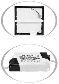 ECOLITE Stropné bodové LED svietidlo RAFA 2, 22,5 cm, IP20, 18W, 1550lm, čierne