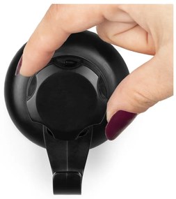 Čierny samodržiaci nástenný háčik Compactor Bestlock Black Single Hook