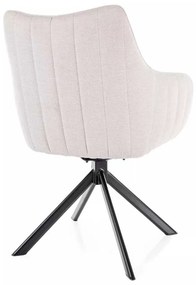 Jedálenská stolička Azalia Velvet, krémová / čierna