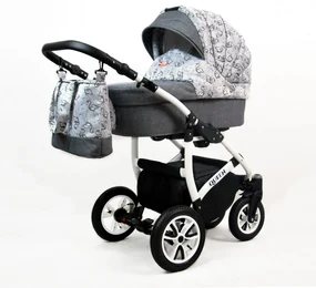 Kombinovaný kočík Raf-pol Queen - Grey flamingos (2-kombinácia)