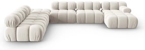 Béžová zamatová modulárna rohová pohovka (ľavý roh/do tvaru "U") Bellis – Micadoni