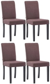 Jedálenská stolička Inn (SET 4 ks) - látka, nohy čierne - Hnedá
