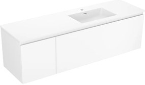 Mexen Orio, kúpeľňová skrinka 160 cm s pravým umývadlom Otis, 1S, 1D, biela matná, 91A13-16047-3-BBFF01-W18P01