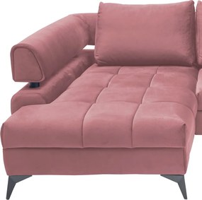 Rohová sedacia súprava Paris, staroružová látka, ľavý roh